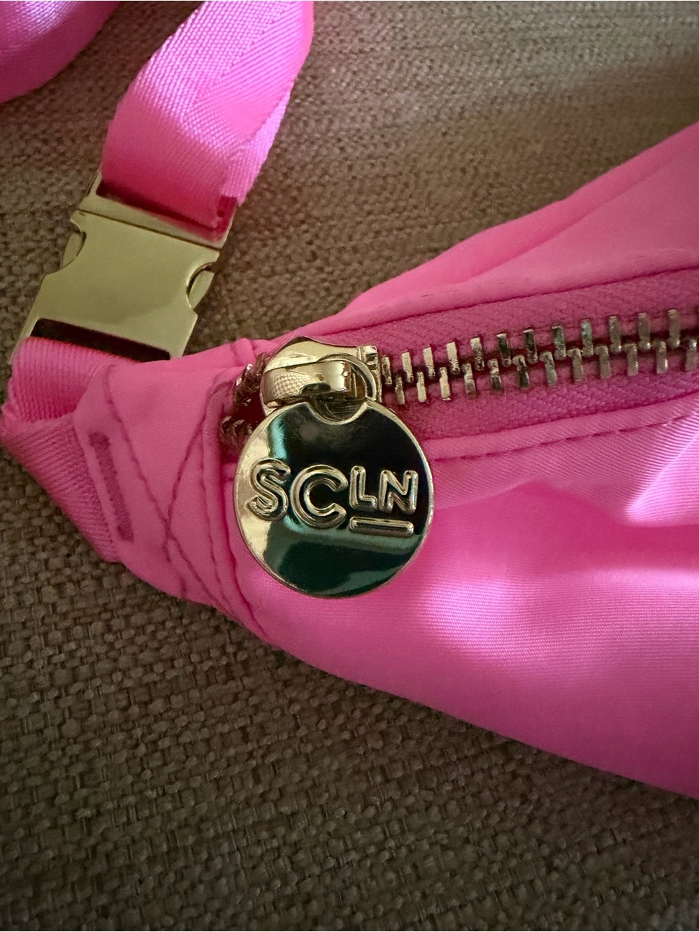 Stoney clover ! SC♡LN Pink Zip Belt Bag with Gold Hardware